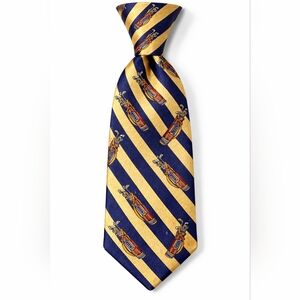 Tommy Hilfiger Golf Club Novelty Tie Navy Gold Y2K Preppy Silk